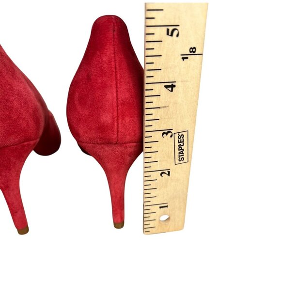 Louise Et Cie Red Suede Pointed Toe Kitten Heels Size 8.5M - Picture 5 of 16